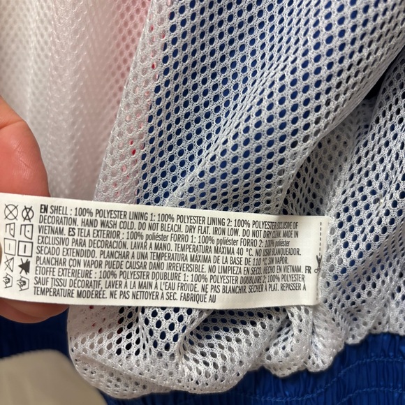 NWT Forever 21 USA Sport Retro Cropped Windbreaker Jacket SZ S Color Block - Picture 8 of 12